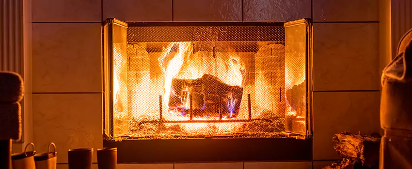 Mendota Hearth Landscape Fireplace Installation in West Falls Church, Virginia